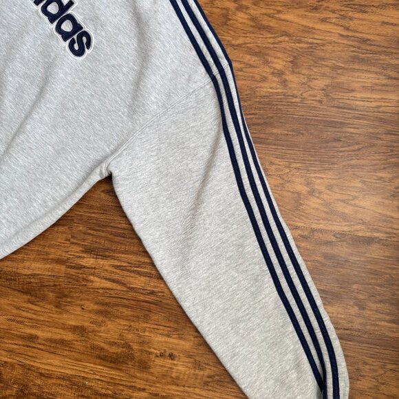 Vintage Y2K Adidas Hoodie Sweatshirt Mens XL Embroidered Logo Spellout 3 Stripes - Picture 3 of 6